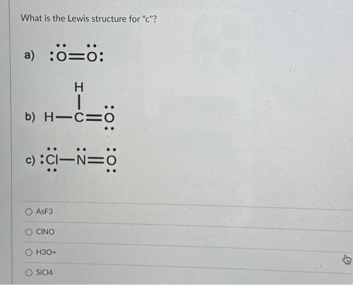 Solved What is the Lewis structure for 