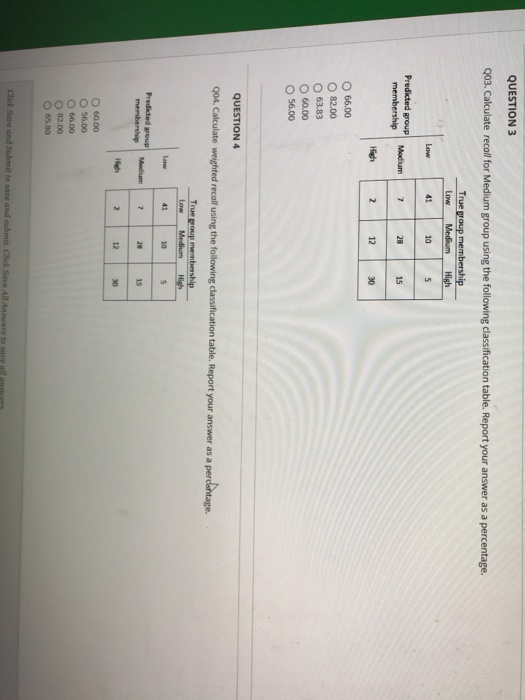 Solved QUESTION 1 Q01. Calculate accuracy using the | Chegg.com