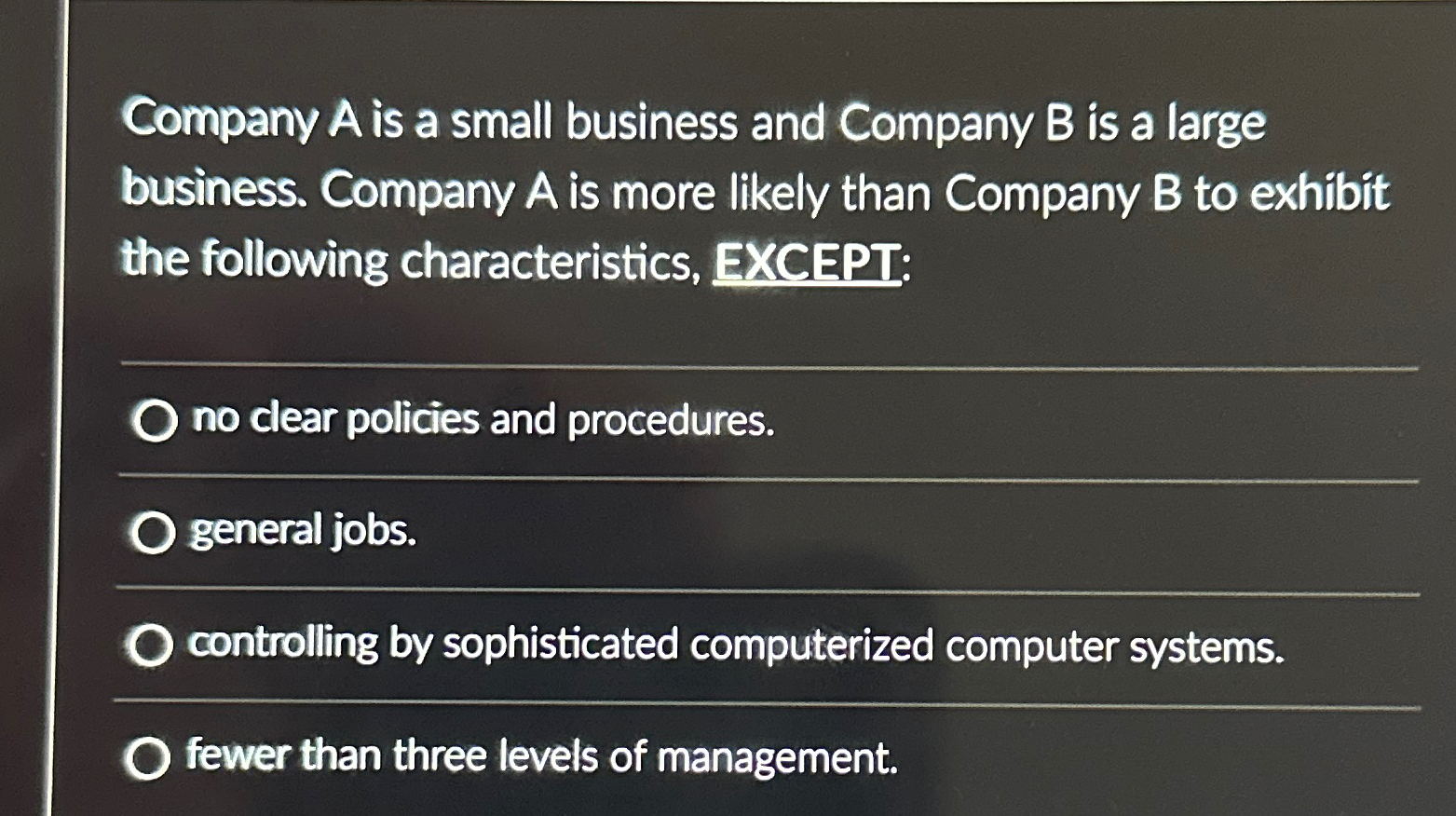 Solved Company A ﻿is a small business and Company B ﻿is a | Chegg.com