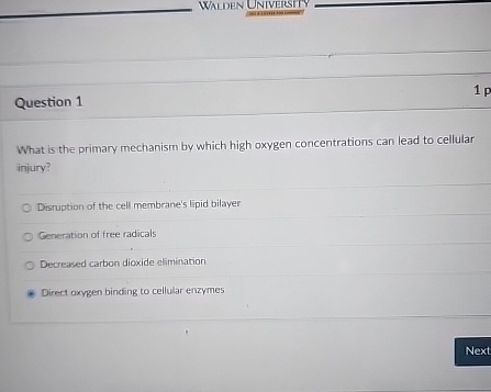 Solved Question 1 1p ﻿What is the primary mechanism by which | Chegg.com