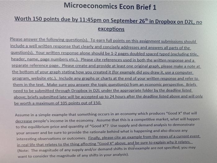 ECON 150: Microeconomics