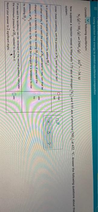 Solved Using reaction free energy to predict equilibrium Chegg com