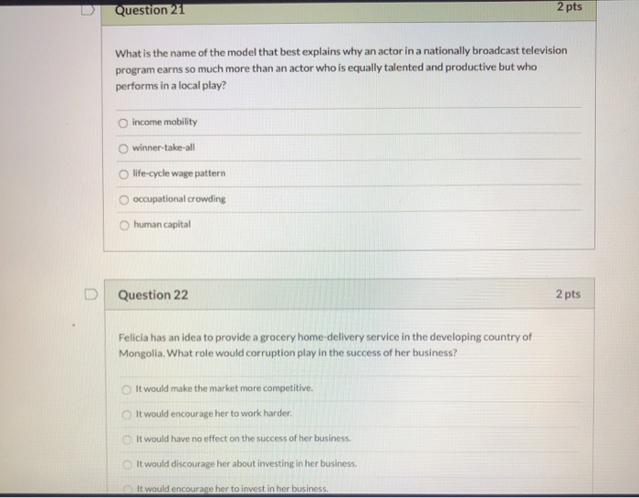 Solved 2 pts Question 21 What is the name of the model that | Chegg.com