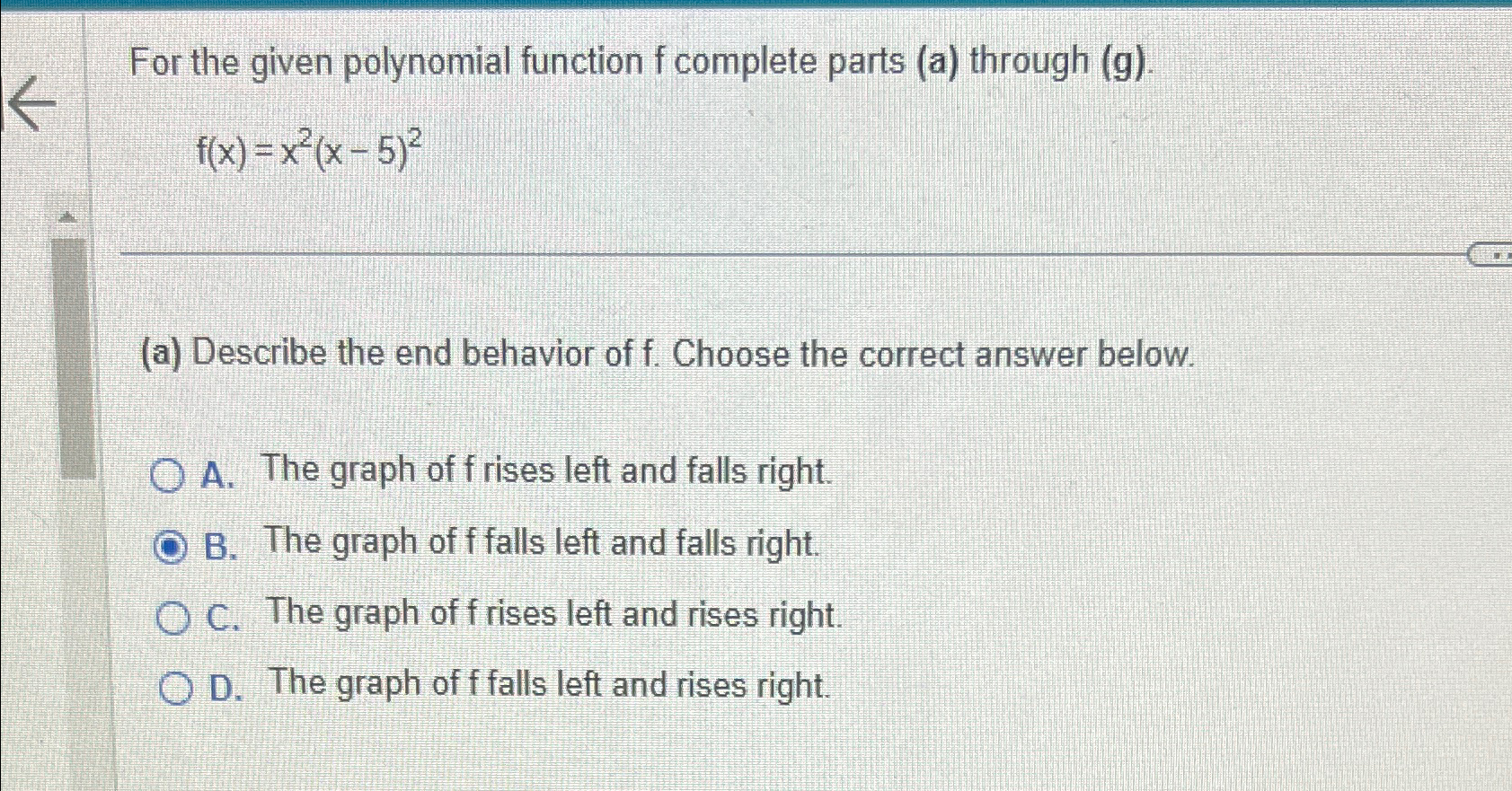 Solved For the given polynomial function f ﻿complete parts | Chegg.com