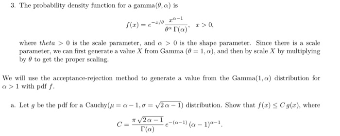 Solved 3 The Probability Density Function For A Gamma 0 Chegg Com