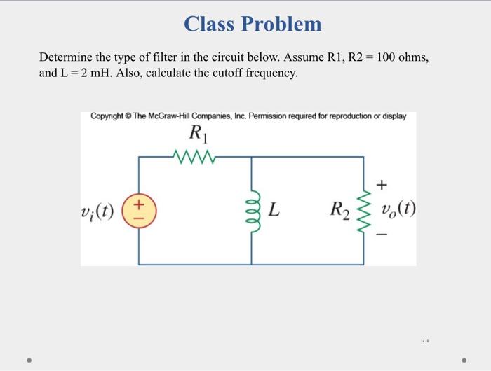 Solved Class Problem Determine The Type Of Filter In The | Chegg.com