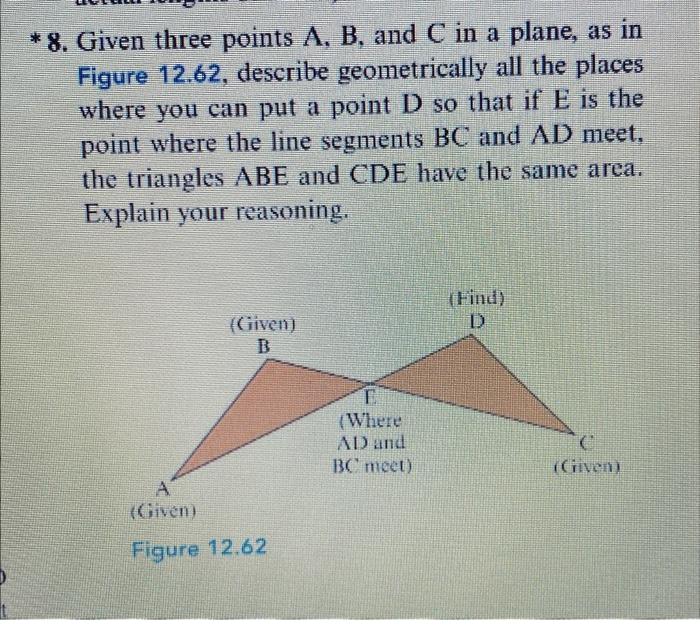 Solved 8. Given Three Points A,B, And C In A Plane, As In | Chegg.com