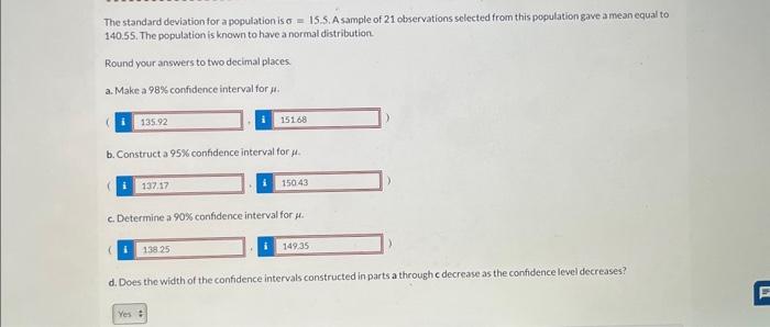 Solved The standard deviation for a population is σ=15.5. A | Chegg.com