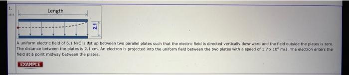 Solved A uniform electric field of 6.1 N/C is tet up between | Chegg.com