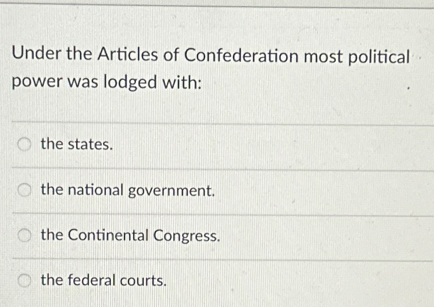 what are the national government powers in the articles of confederation
