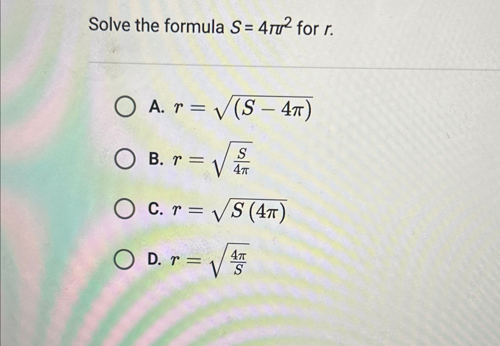 what is the value of 4 pi r 2