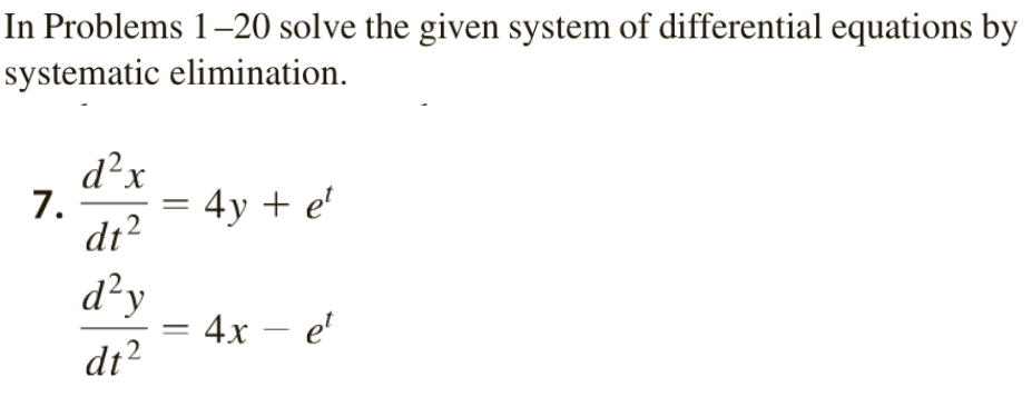 Solved In Problems 1-20 ﻿solve the given system of | Chegg.com
