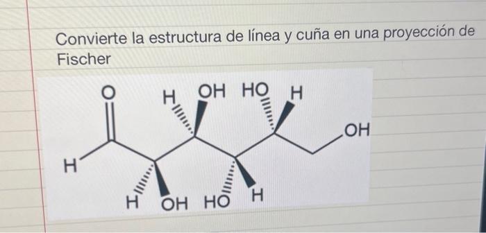 Convierte la estructura de línea y cuña en una proyección de Fischer