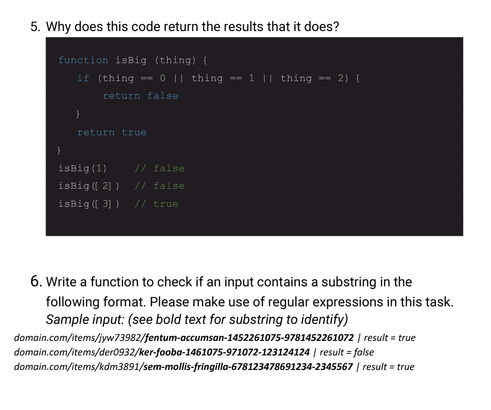 Solved 5. Why does this code return the results that it | Chegg.com