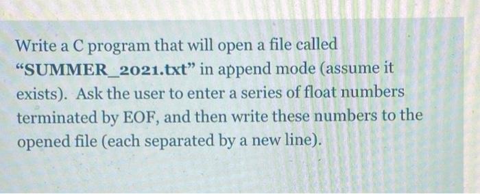 Solved Write a C program that will open a file called | Chegg.com