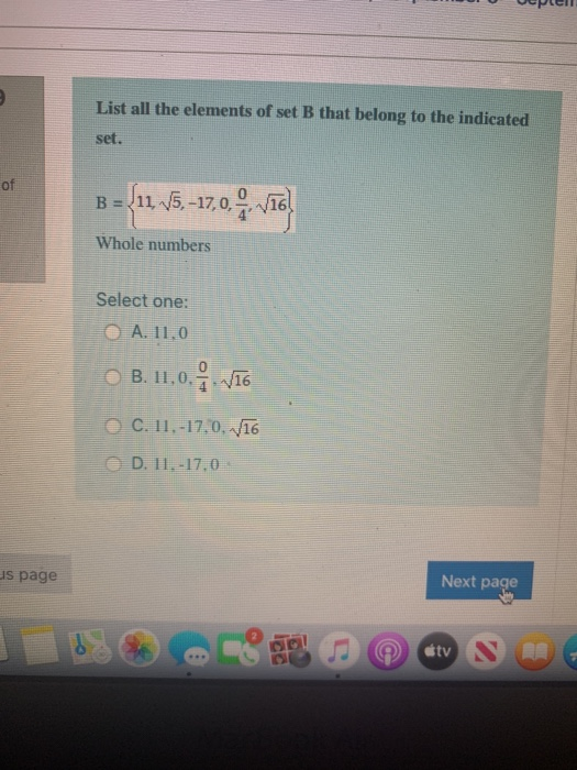 Solved List All The Elements Of Set B That Belong To The | Chegg.com