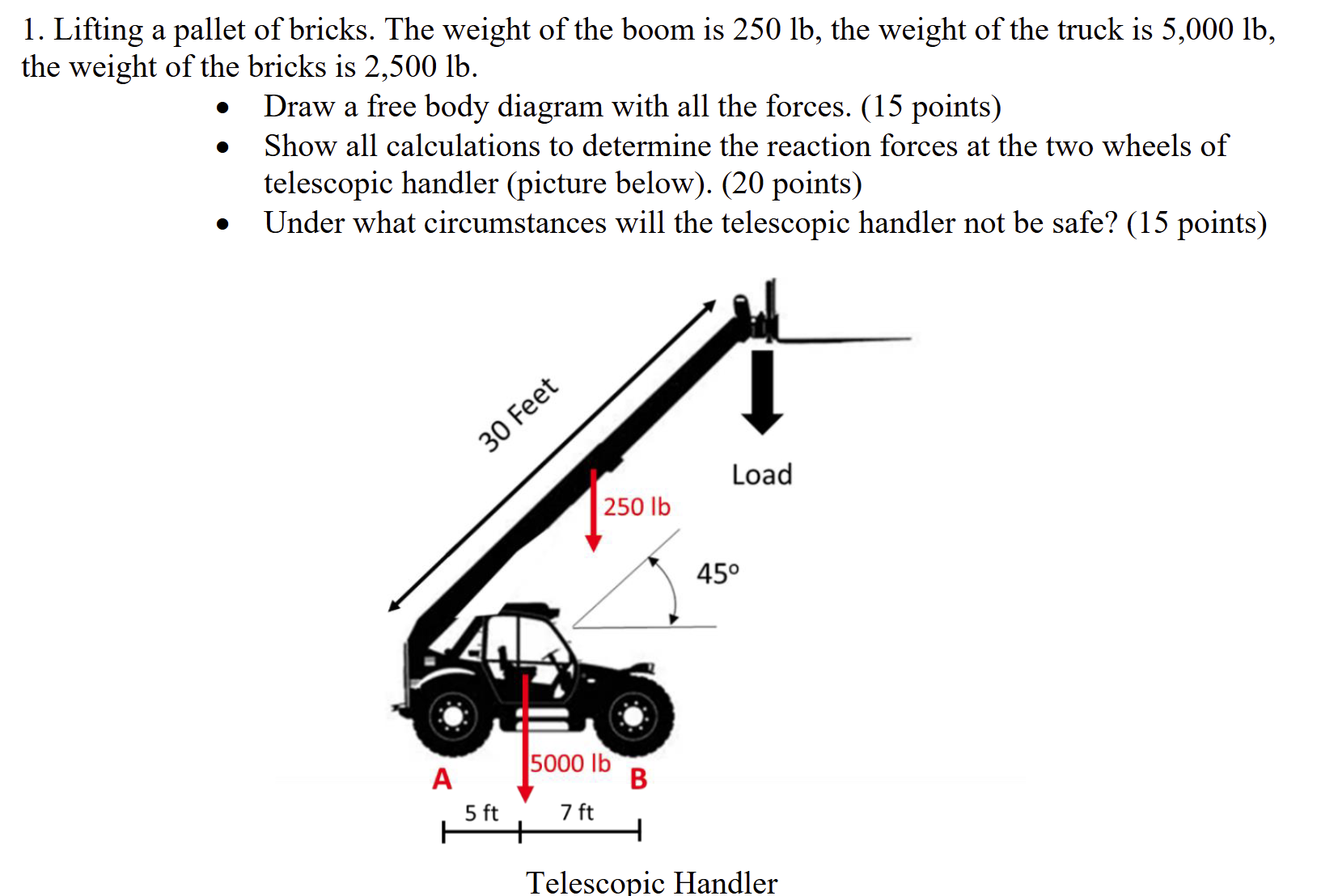 Solved by an EXPERT 1. ﻿Lifting a pallet of bricks. The weight of the ...