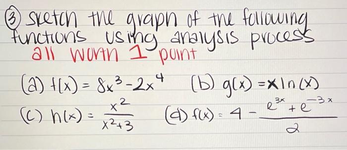Solved (3) sketch the graph of the following functions using | Chegg.com