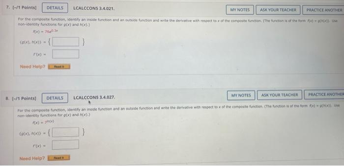 Solved For the pair of functions, write the composite | Chegg.com