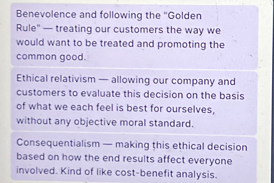 Solved Benevolence And Following The "Golden Rule" - | Chegg.com