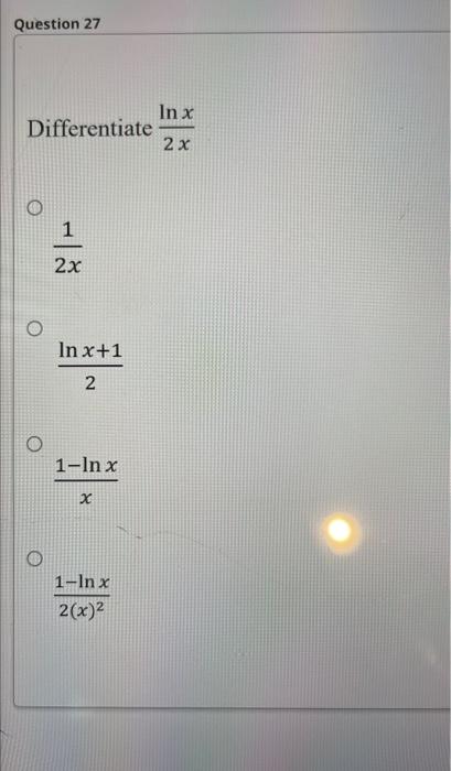 ln x 2 1 differentiate