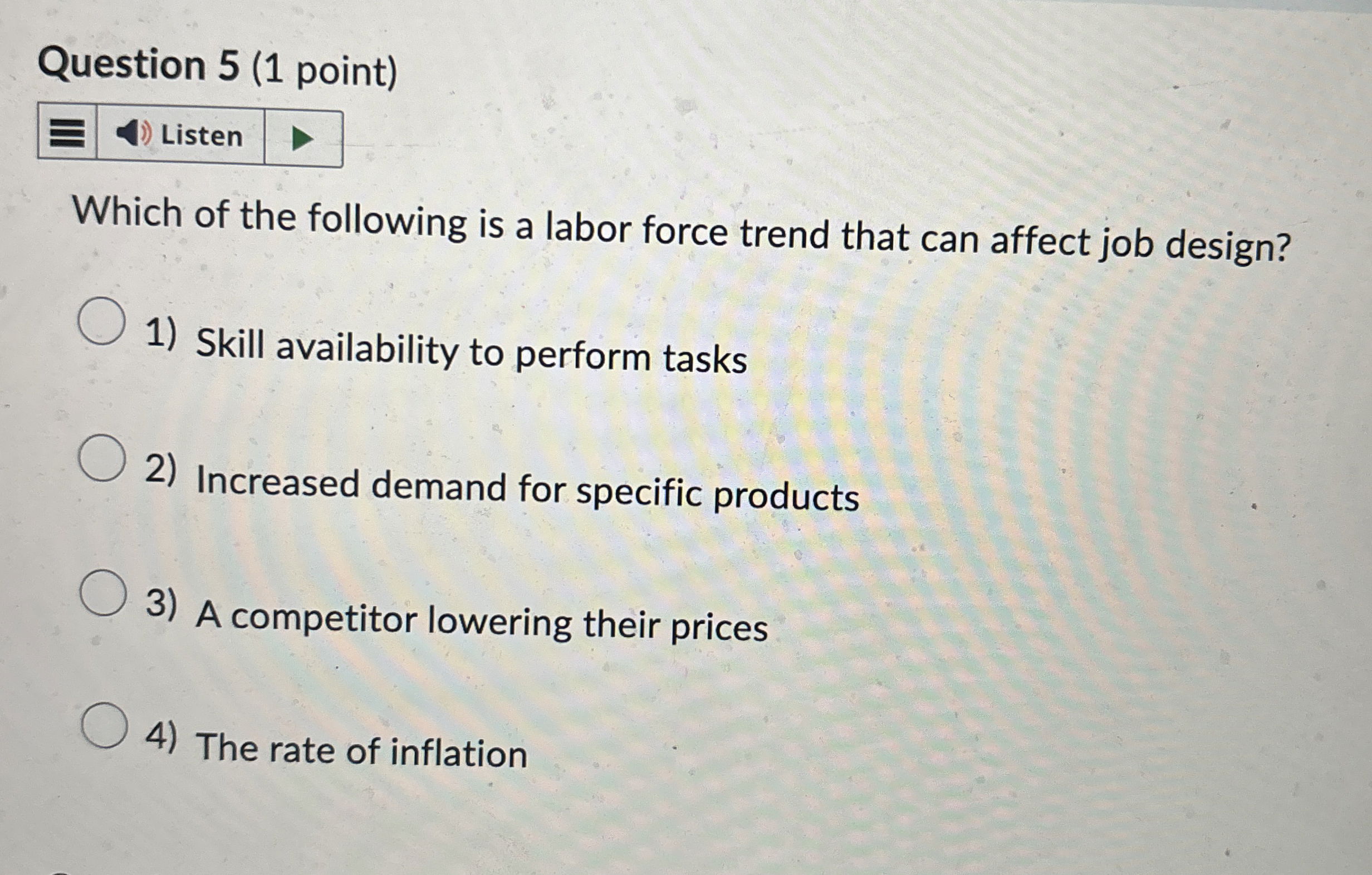 Solved Question 5 (1 ﻿point)Which of the following is a | Chegg.com