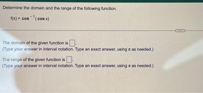 find the domain of the function cos 1 x 1