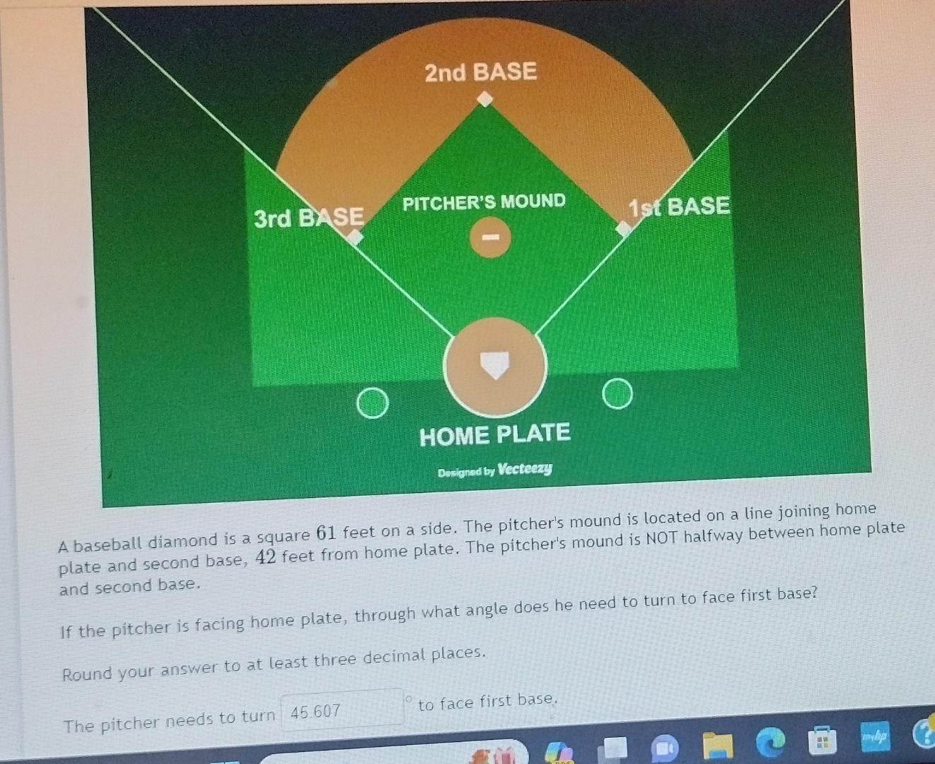 Solved A baseball diamond is a square 61 ﻿feet on a side.