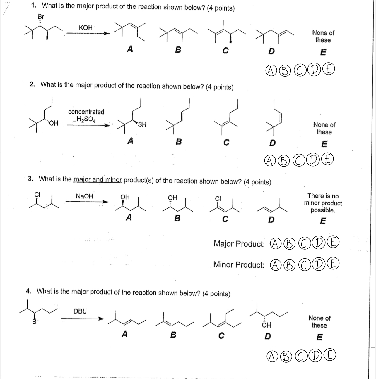 What is the major product of the reaction shown | Chegg.com