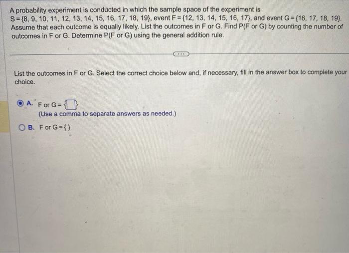 Solved A probability experiment is conducted in which the | Chegg.com