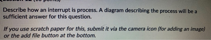 Solved Describe how an interrupt is process. A diagram | Chegg.com
