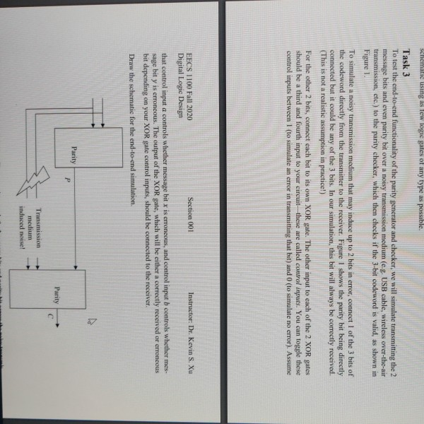 Digital Logie Design Lab Experiment 2 Parity Gener Chegg Com