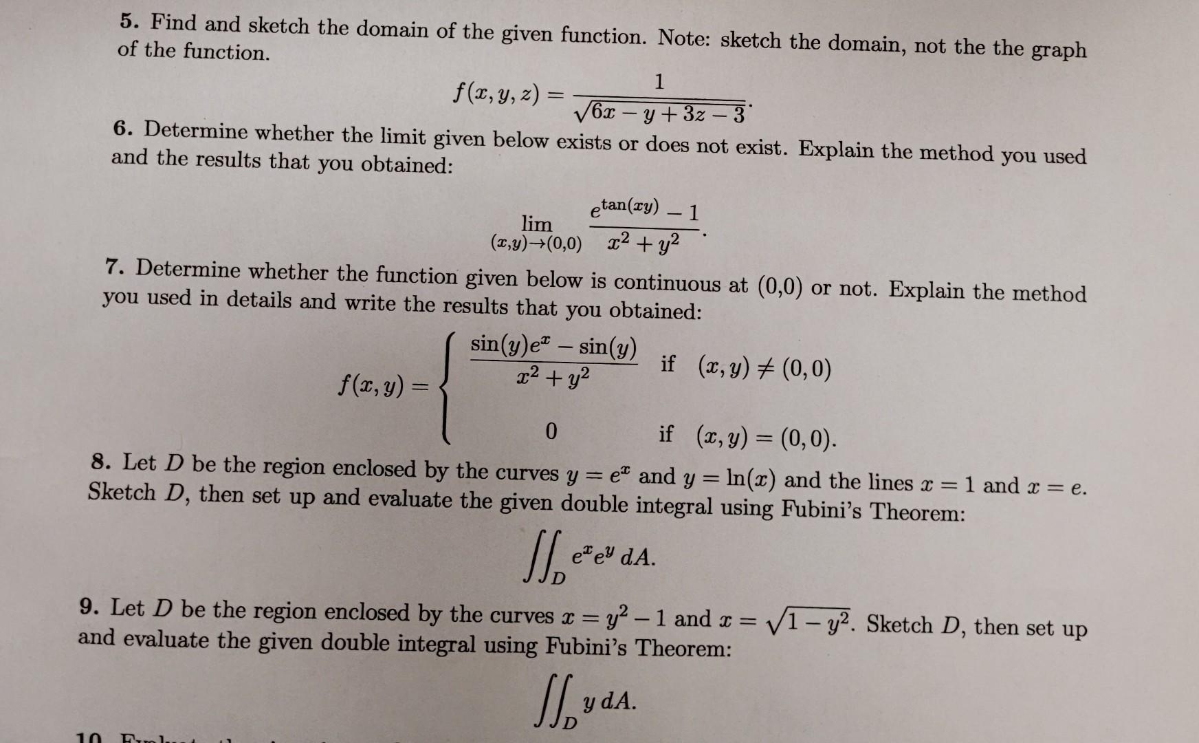 Solved 5. Find and sketch the domain of the given function. | Chegg.com