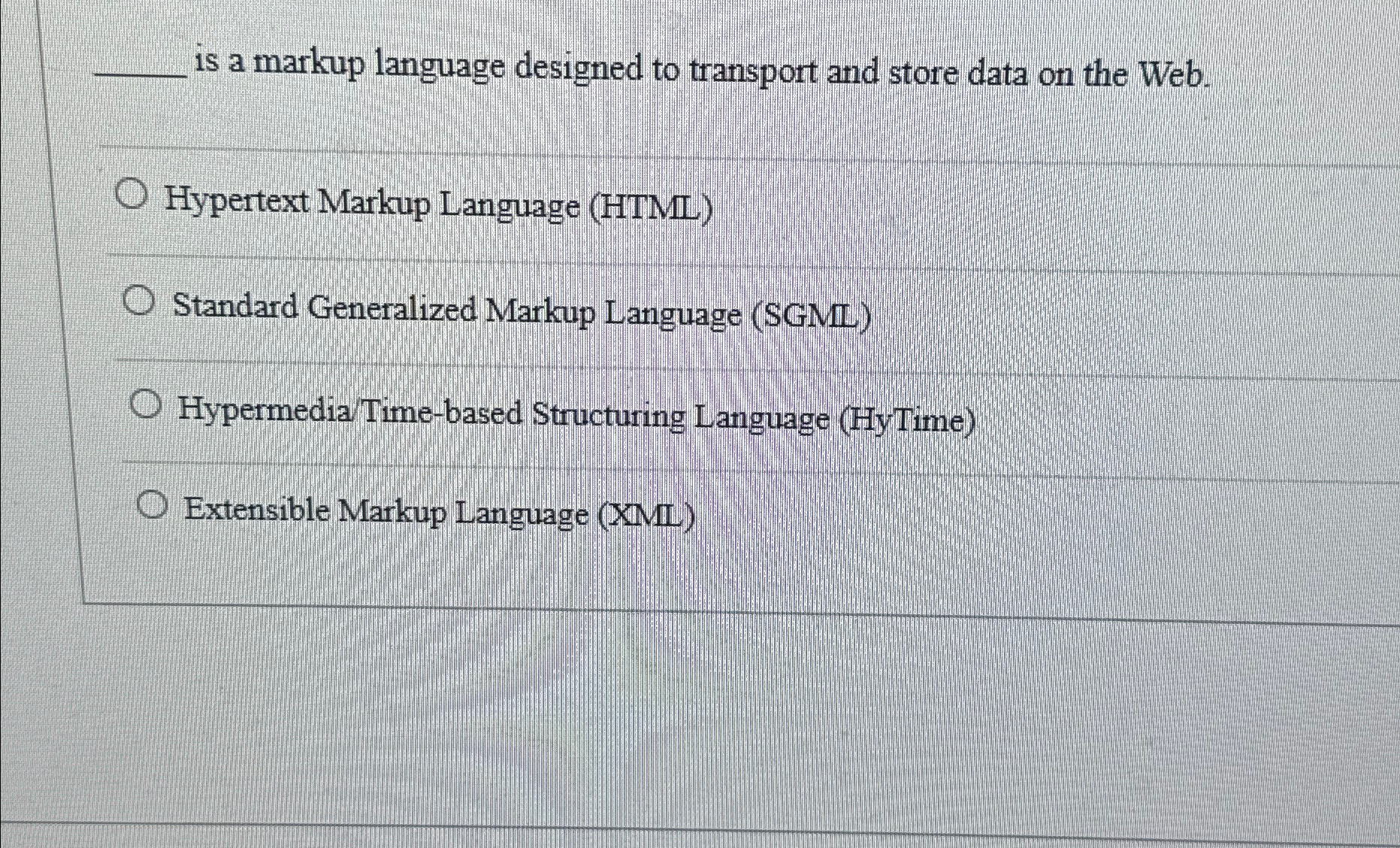 Solved q, ﻿is a markup language designed to transport and | Chegg.com