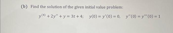 Solved b) Find the solution of the given initial value | Chegg.com