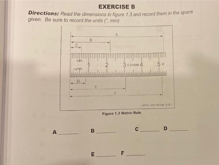 Solved EXERCISE B Directions: Read The Dimensions In Figure | Chegg.com