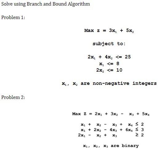 Solved Solve using Branch and Bound Algorithm Problem 1: | Chegg.com