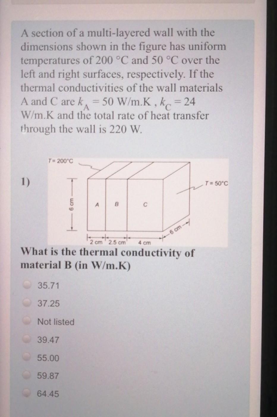 Solved A section of a multi-layered wall with the dimensions | Chegg.com