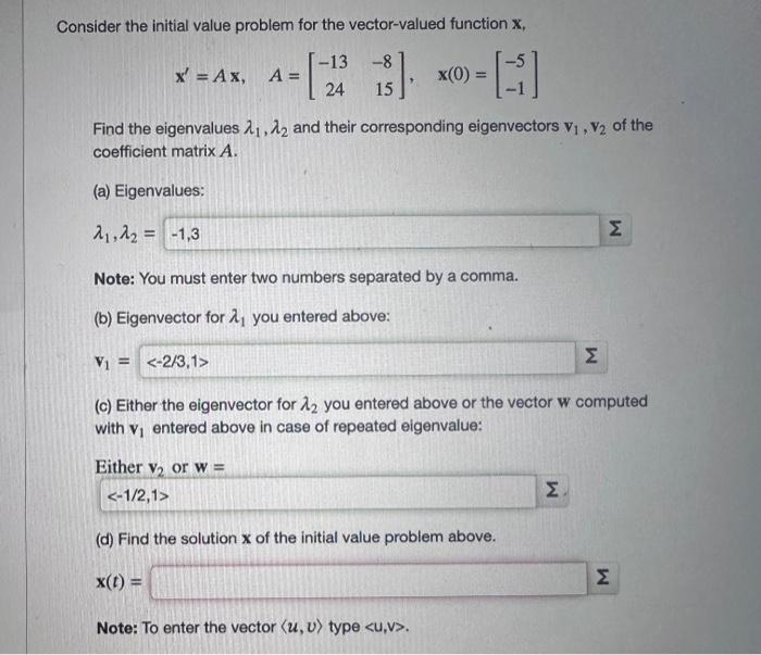 Solved Consider The Initial Value Problem For The | Chegg.com