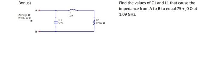 Solved Bonus) Find the values of C1 and L1 that cause the | Chegg.com