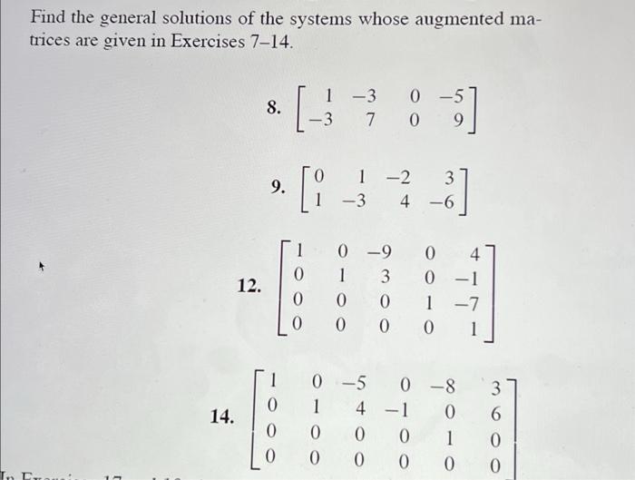 Solved Find the general solutions of the systems whose | Chegg.com