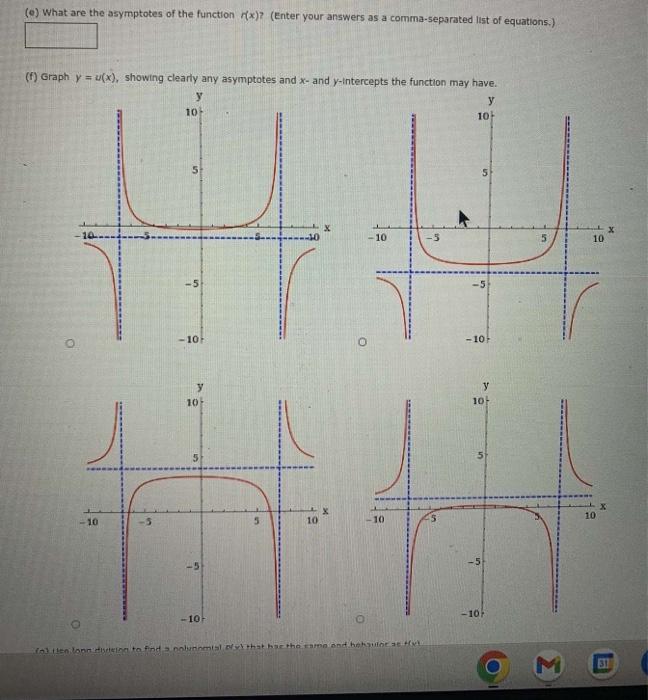 Solved Consider the following rational functions. | Chegg.com