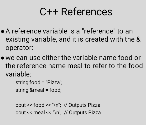Solved C++ ﻿ReferencesA reference variable is a "reference" | Chegg.com