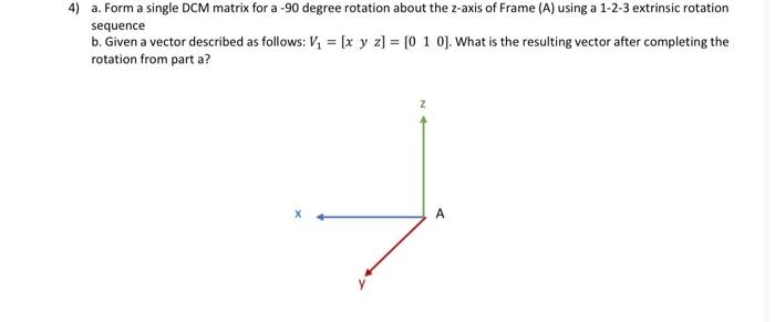 Solved 4) a. Form a single DCM matrix for a -90 degree | Chegg.com