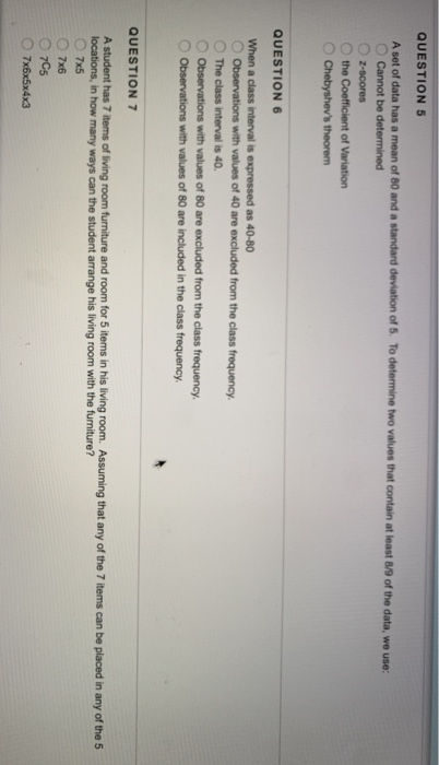 Solved QUESTION 5 A set of data has a mean of 80 and a | Chegg.com