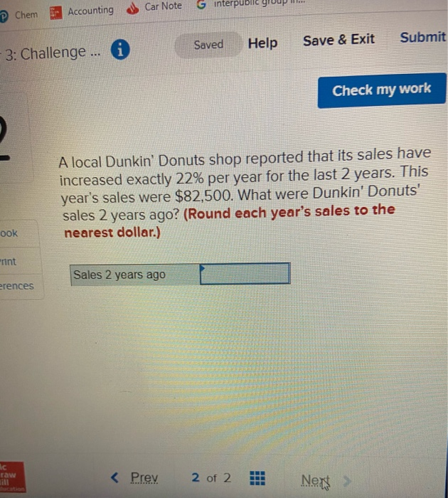 Solved Chapter 3: Challenge ... i Saved Help Save & Exit | Chegg.com