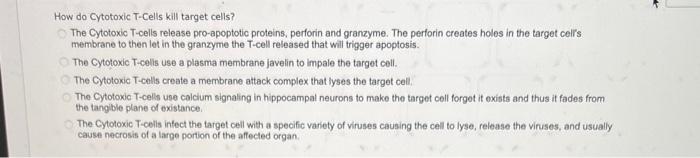 cytotoxic t cells kill target cells by