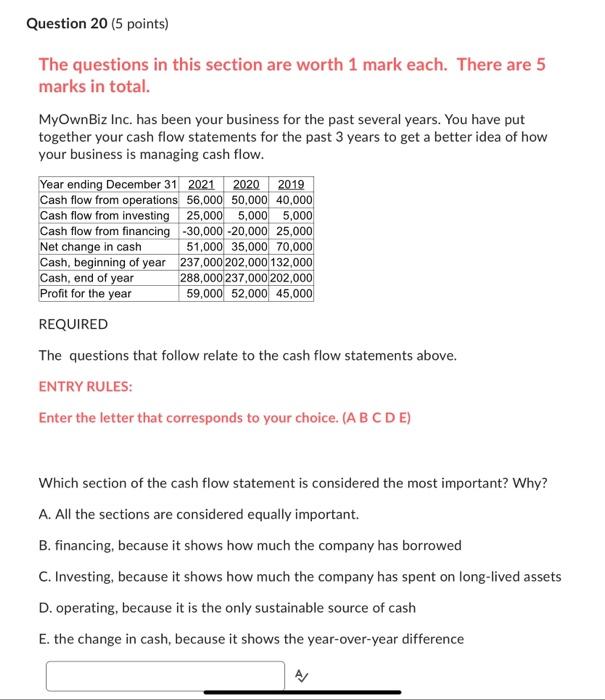 Solved The questions in this section are worth 1 mark each. | Chegg.com