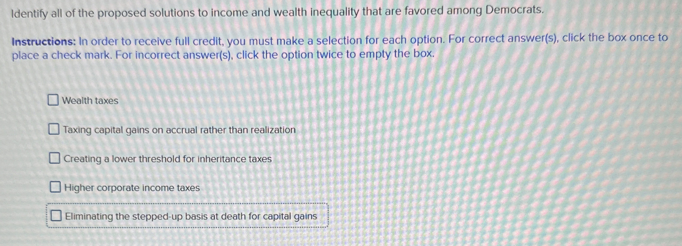 Solved Identify all of the proposed solutions to income and | Chegg.com