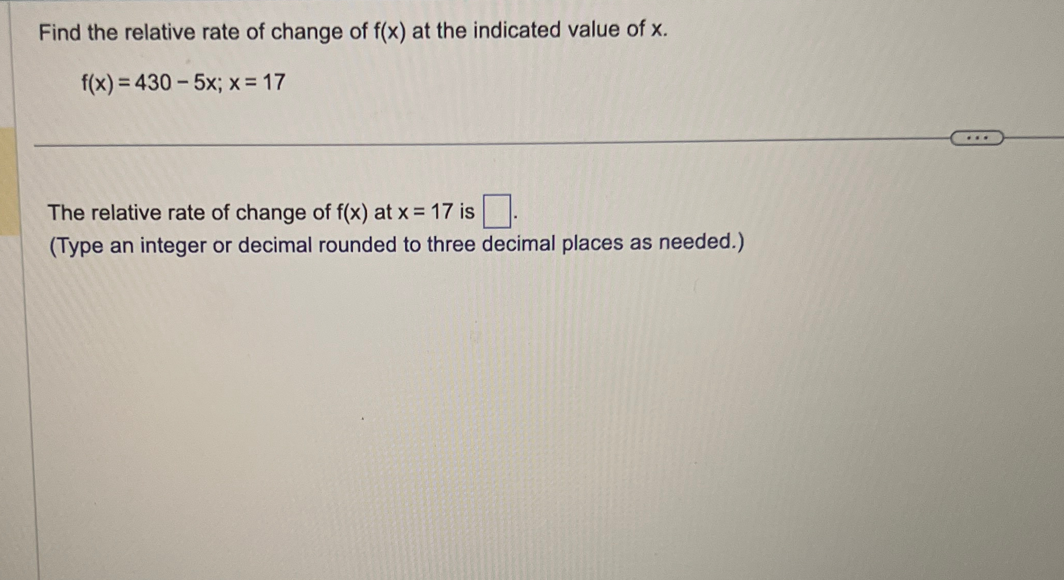 Solved Find The Relative Rate Of Change Of F(x) ﻿at The | Chegg.com